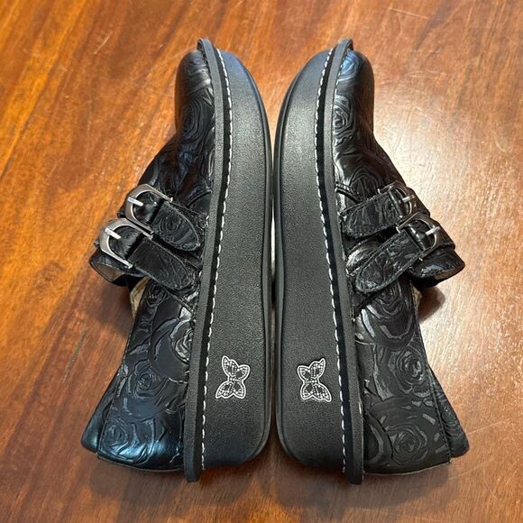 Alegria by PG Lite Leather Black Floral Clinic Mules Clogs Women’s US 8 / 8.5 EU - Picture 6 of 8